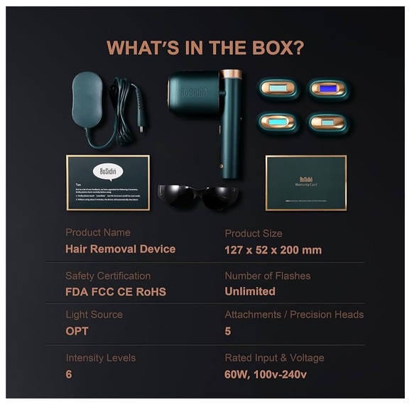 BoSidin Painless Permanent Hair Removal Device Epilation Women Men Body Face - Picture 2 of 2